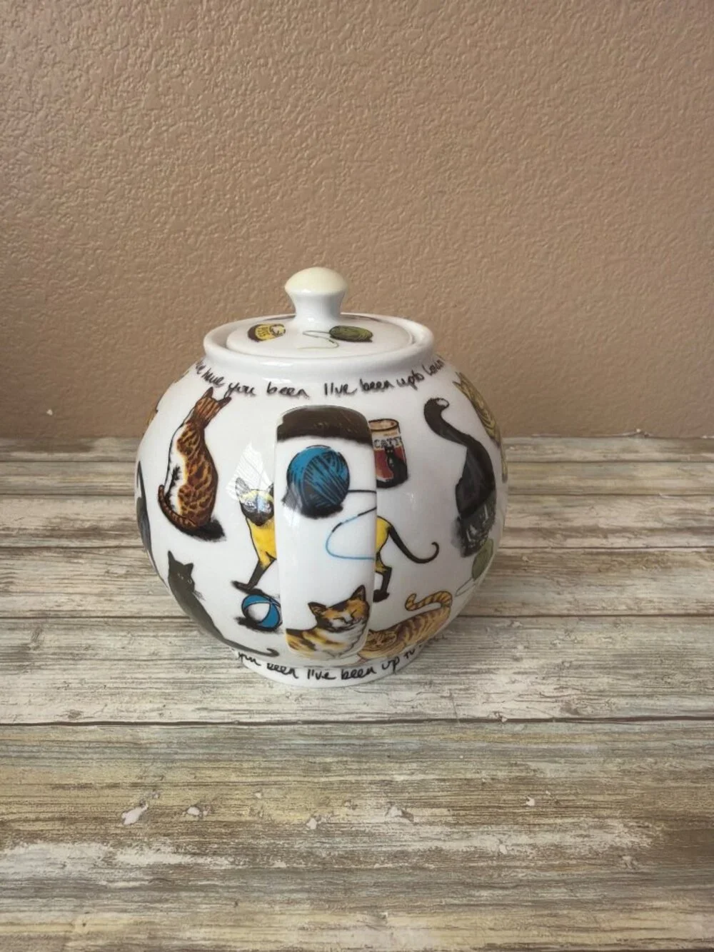 Paul Cardew Cat Kit-Tea Teapot Kitty Cat Where Have You Been Ceramic England - Picture 11 of 15